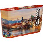 quebra-cabeça 1500 peças panorama pôr do sol em praga