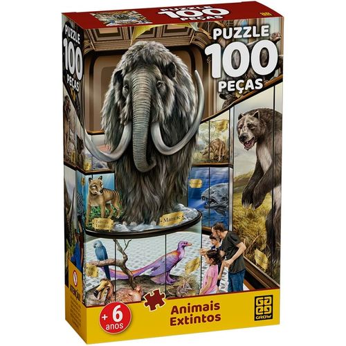 quebra-cabeça 100 peças animais extintos
