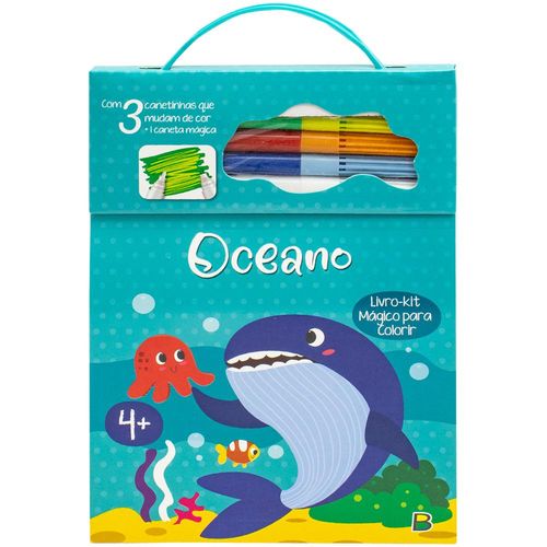 livro-kit mágico para colorir - oceano