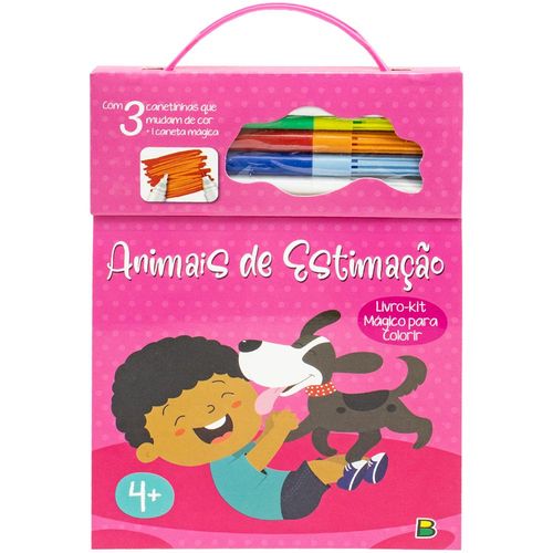 livro-kit mágico para colorir - animais de estimação