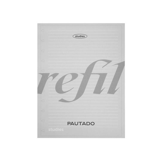 refil para caderno médio reposicionável 50 folhas studies refil para caderno médio reposicionável 50 folhas studies