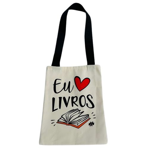 sacola tecido ecobag eu amo livros