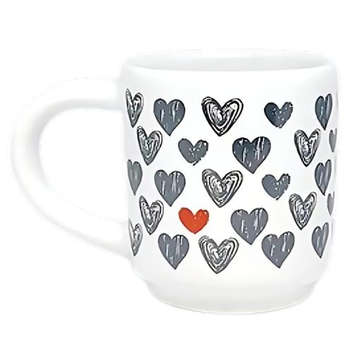 caneca 80ml mini expresso branca com corações zazpi