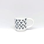 caneca 80ml mini espresso branca com corações zazpi