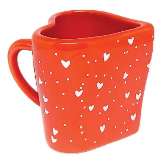 caneca 180ml ceramica vermelha formato de coracão pequena zazpi caneca 180ml ceramica vermelha formato de coracão pequena zazpi