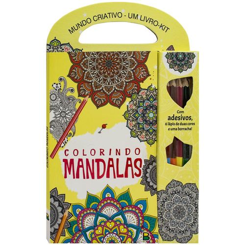 mundo criativo - um livro kit - colorindo mandalas