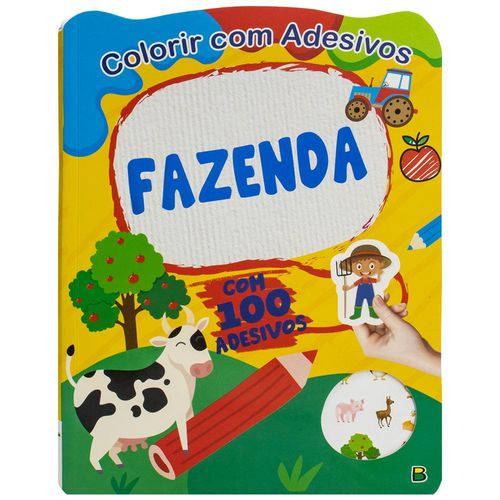 colorir com adesivos - fazenda