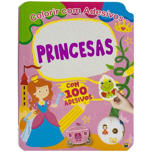 colorir com adesivos - princesas