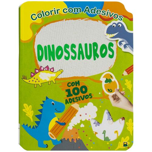 colorir com adesivos - dinossauros