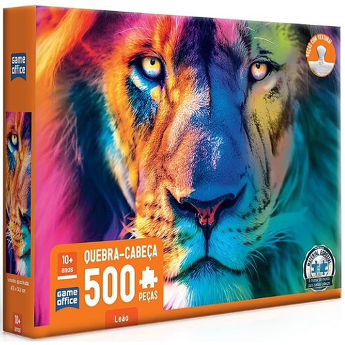 quebra-cabeça 500 peças leão game office toyster