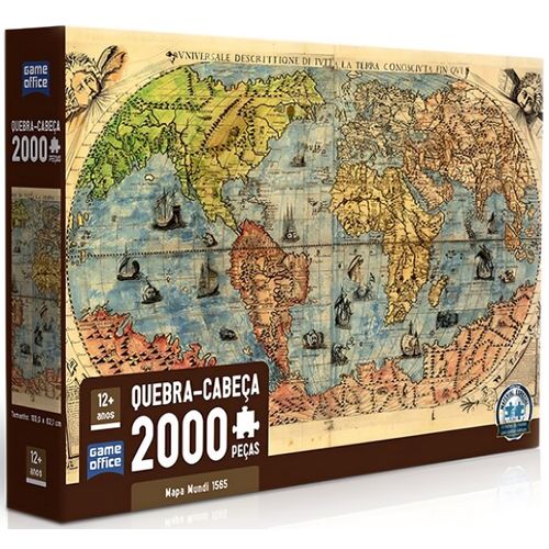 quebra-cabeça 2000 peças mapa mundi de 1565