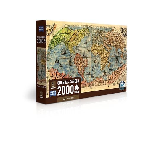 quebra-cabeça 2000 peças mapa mundi de 1565 game office toyster