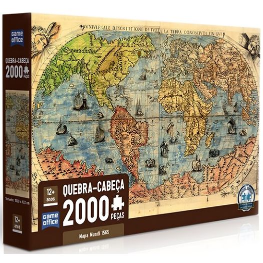 quebra-cabeça 2000 peças mapa mundi de 1565 quebra-cabeça 2000 peças mapa mundi de 1565