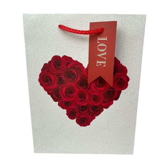 sacola de presente love floral 10x18x23cm rt