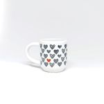 caneca 80ml mini espresso branca com corações zazpi