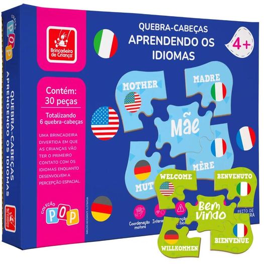 quebra-cabeça 30 peças aprendendo idiomas