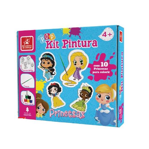 coleção pop kit pintura princesas brincadeira de criança