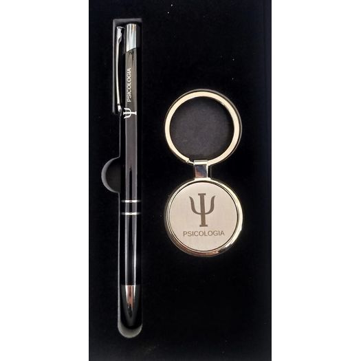 kit chaveiro e caneta esferográfica metal profissão psicologia esonic kit chaveiro e caneta esferográfica metal profissão psicologia esonic