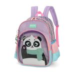 mochila com alça up4you panda verde e lilás luxcel