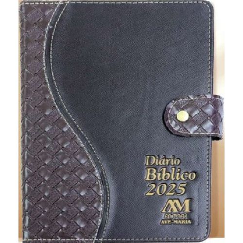 diário bíblico 2025 - luxo marrom com fecho