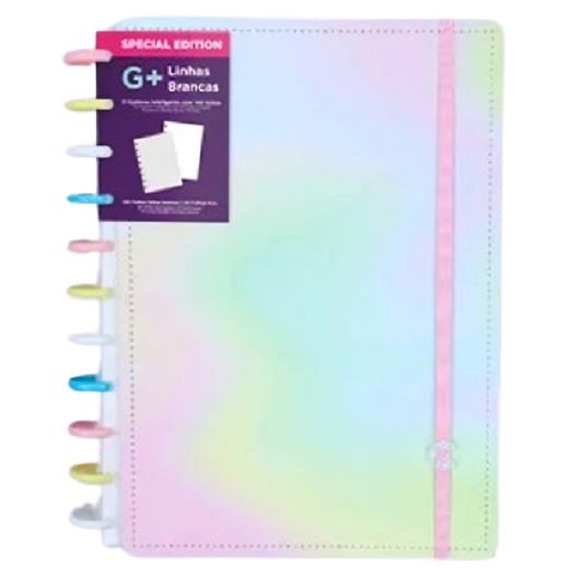 caderno inteligente 140 folhas grande candy splash linhas brancas special edition