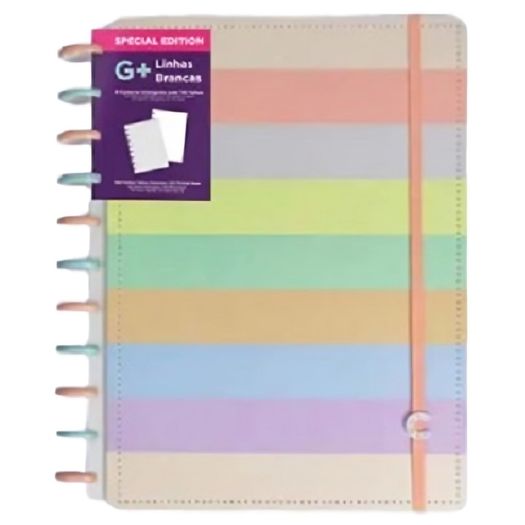 caderno inteligente 140 folhas grande arco-iris pastel linhas brancas special edition caderno inteligente 140 folhas grande arco-iris pastel linhas brancas special edition