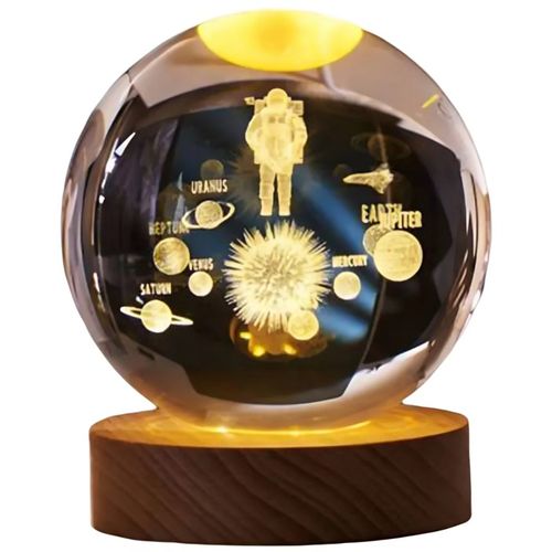 luminaria de decoração globo vidro peq astronauta e planetas com led mania de sticker