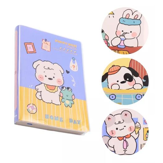 caderno de anotações puppy com capa cristal 128 folhas