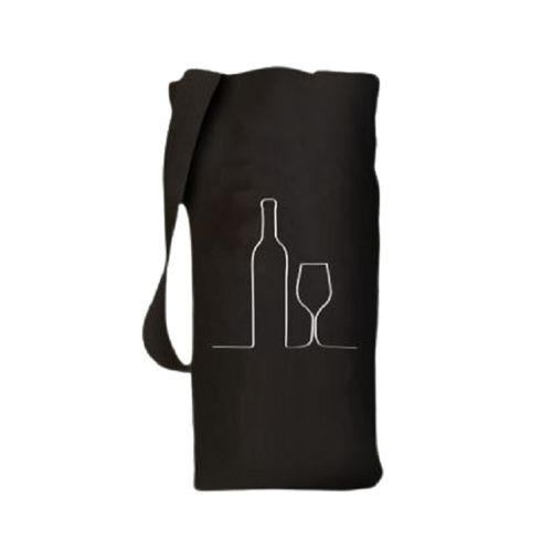 sacola ecobag algodão preto para vinho