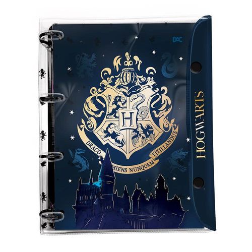 caderno fichário universitário botão harry potter