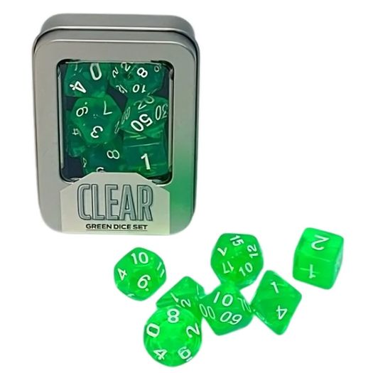 kit de dados - clear green - buró kit de dados - clear green - buró