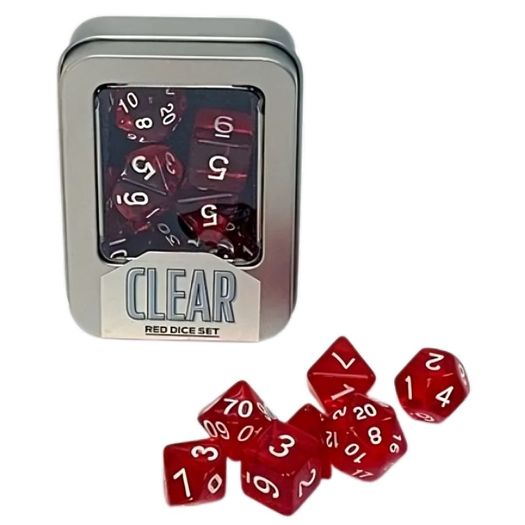 kit de dados - clear red - buró kit de dados - clear red - buró