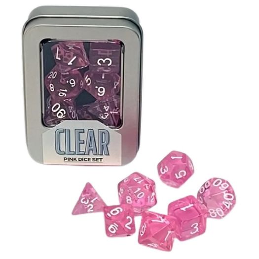 kit de dados - clear pink - buró kit de dados - clear pink - buró