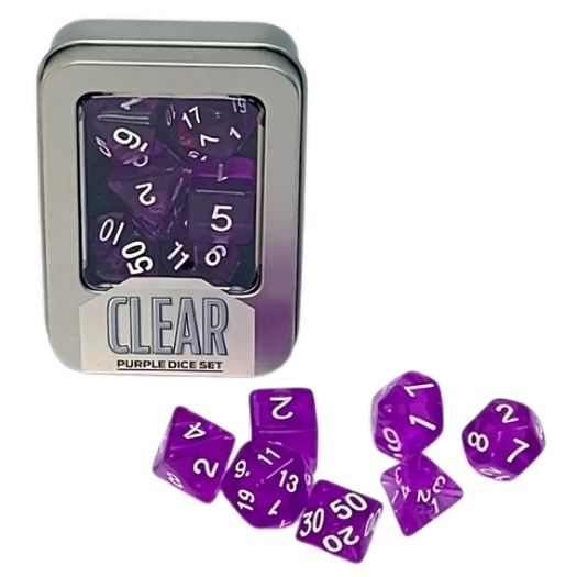 kit de dados - clear purple - buró kit de dados - clear purple - buró