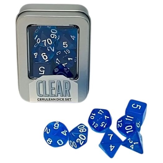 kit de dados - clear cerulean - buró kit de dados - clear cerulean - buró