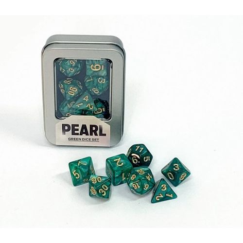 kit de dados -  pearl green - buró