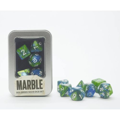 kit de dados -  marble sea green wave - buró