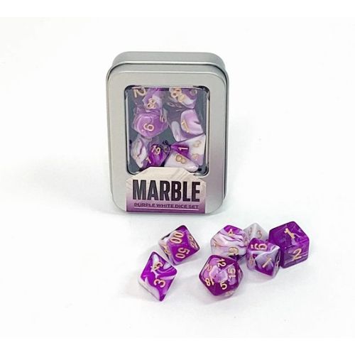 kit de dados -  marble purple white - buró