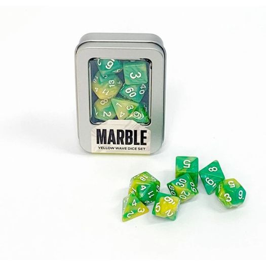 kit de dados - marble yellow wave - buró kit de dados - marble yellow wave - buró
