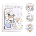 caderno fichário com elástico space adventure 60 folhas