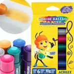 tinta guache bastão 6 cores fantasia metallic tinta guache bastão 6 cores fantasia metallic
