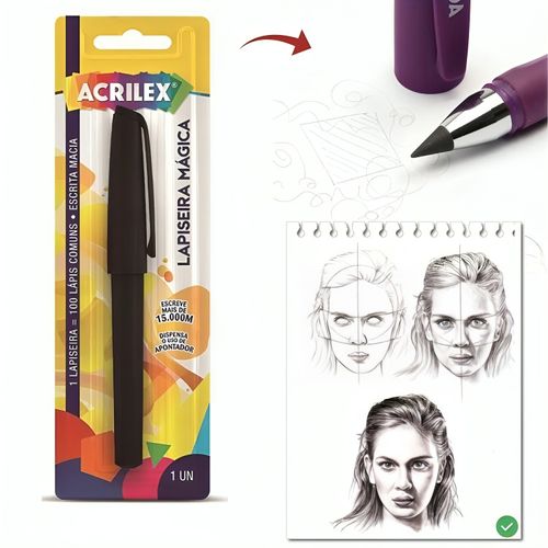 lápis lapiseira mágica preta