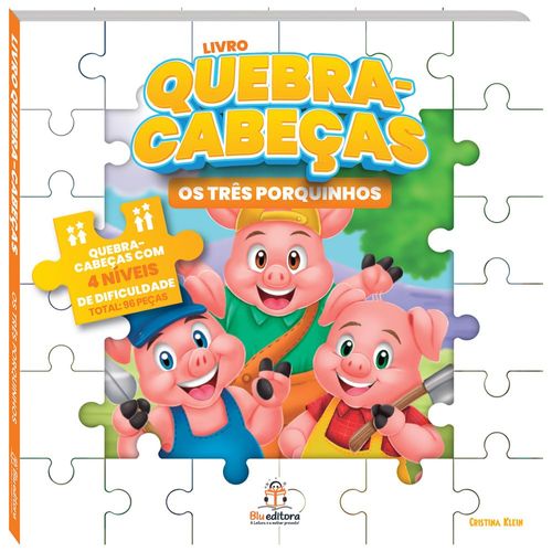 livro quebra-cabeças - os três porquinhos