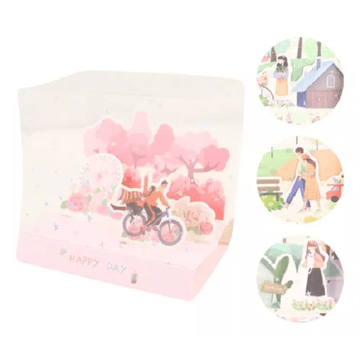 cartão de felicitações paisagem em 3d cartão de felicitações paisagem em 3d