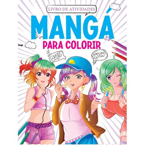 manga para colorir - livro de atividades - pe da letra