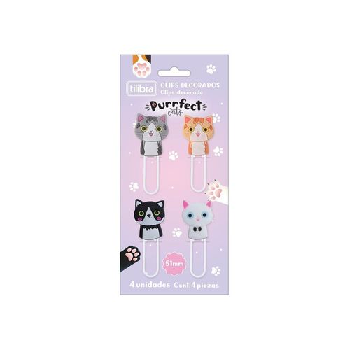 clips decorados purrfect 4 unidades