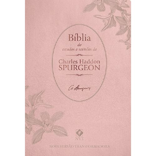 bíblia de estudo - com sermões spurgeon - rosé