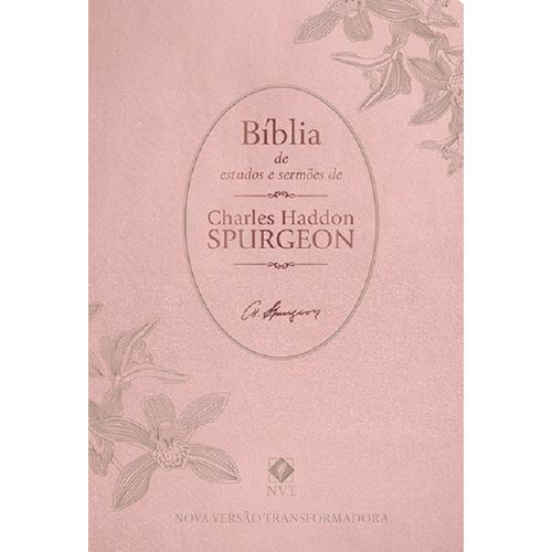 biblia de estudo - com sermões spurgeon - rosé