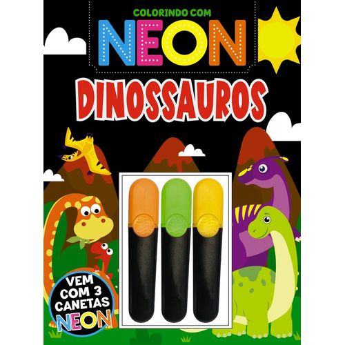 colorindo com neon - dinossauros