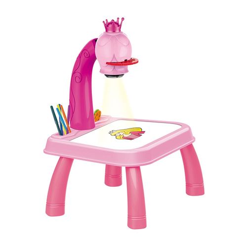mesa projetor de desenhos com lousa piquenique das princesas dm toys